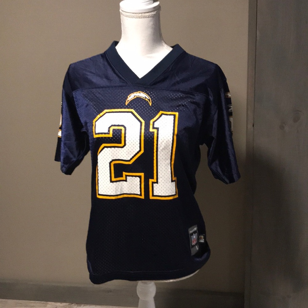 Chargers Tomlinson #21 football jersey.